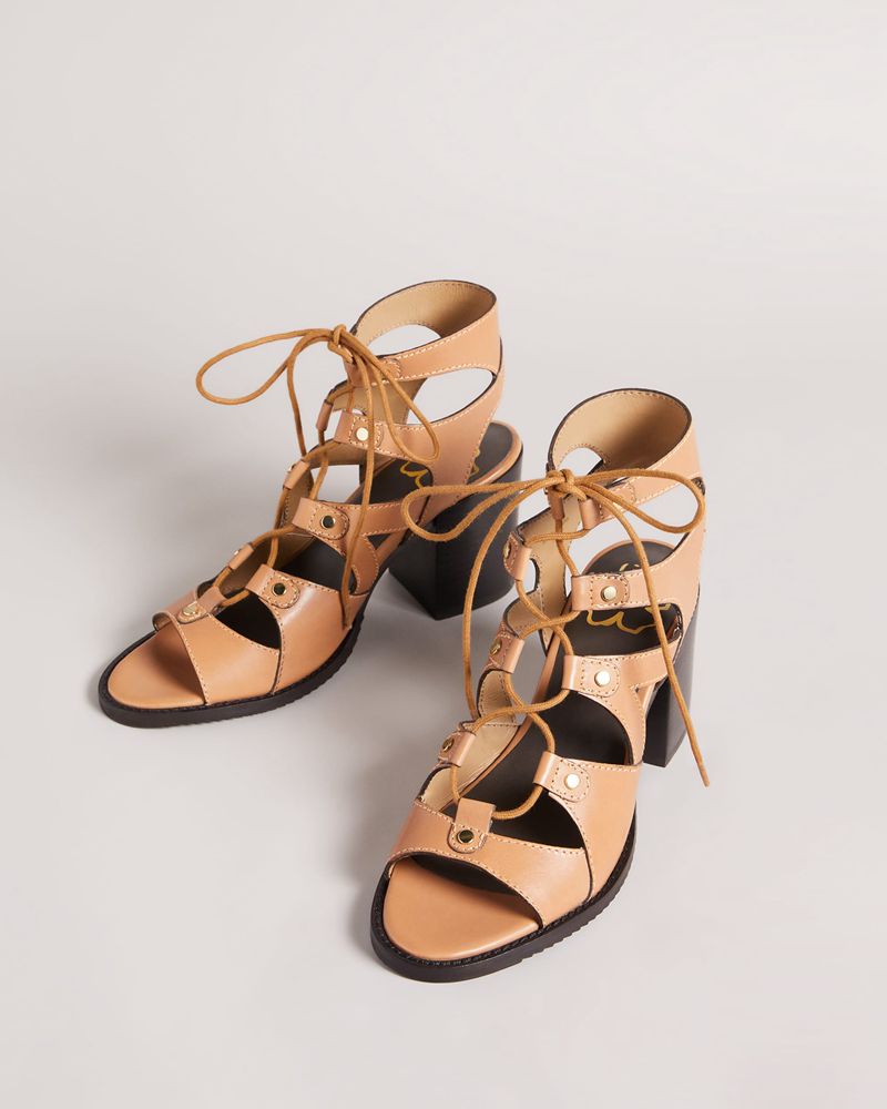 Ted Baker Lylla Block Ghillie Höga Klackar Dam Bruna | CHW-028364