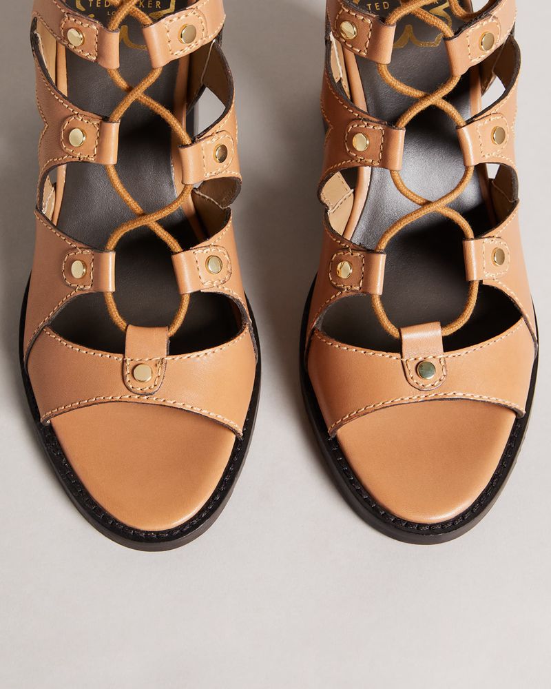 Ted Baker Lylla Block Ghillie Höga Klackar Dam Bruna | CHW-028364