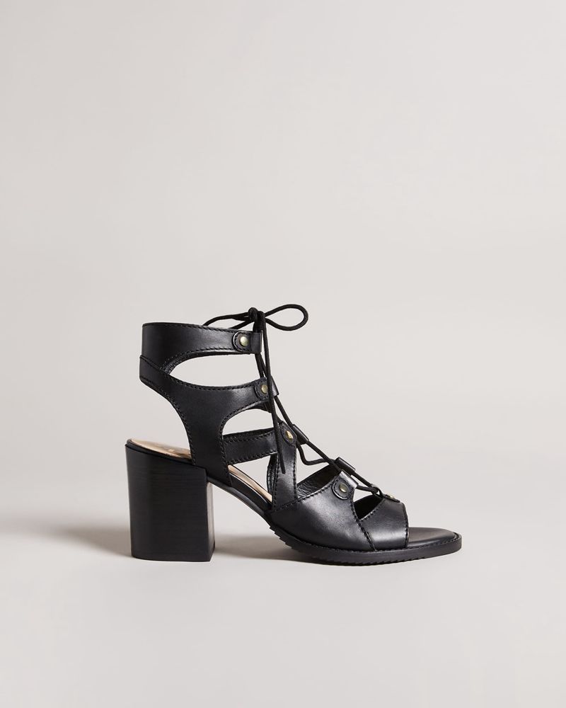 Ted Baker Lylla Block Ghillie Höga Klackar Dam Svarta | RPD-573192