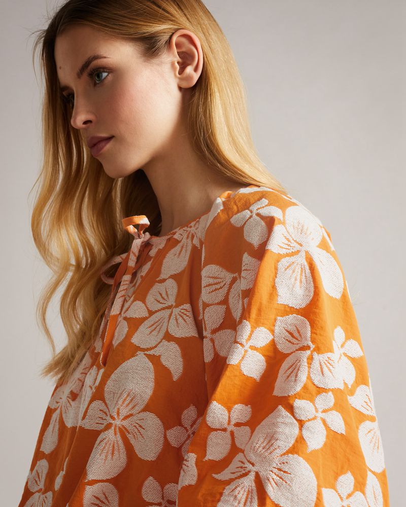 Ted Baker Madia Raglan Puff Sleeve Blouse Blast Dam Orange | HAU-493870