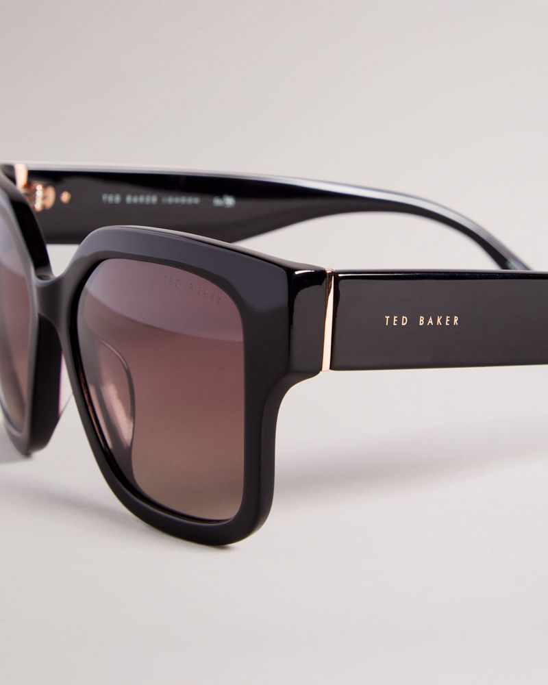 Ted Baker Malil Tws166 Tjock Square Frame Solglasögon Dam Svarta | YMZ-758390