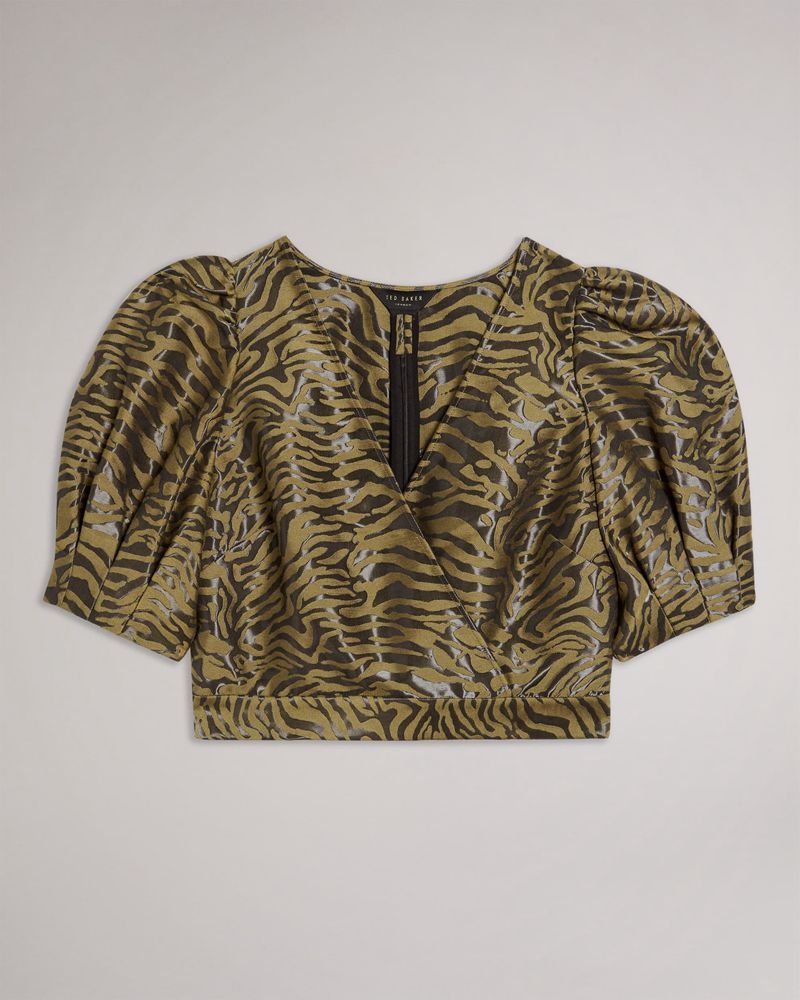 Ted Baker Marrggo Puff Sleeve With Fixed Wrap Blast Dam Svarta | IJM-293675