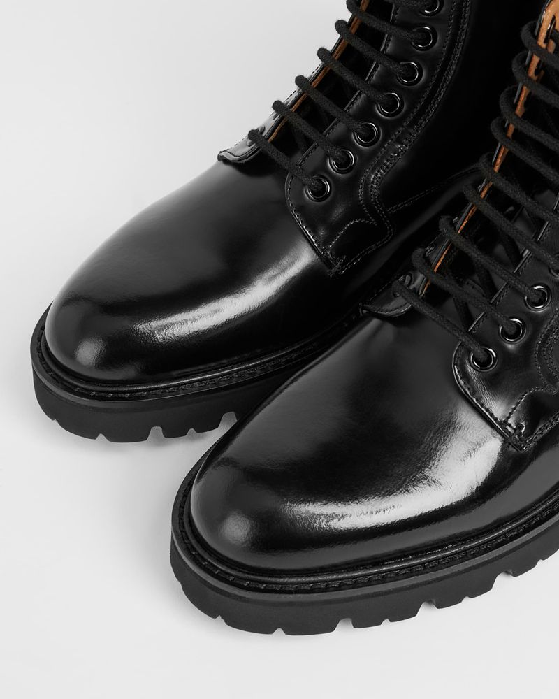 Ted Baker Mascy Läder Tjock Spets Up Ankle Stövlar Dam Svarta | NGS-789045
