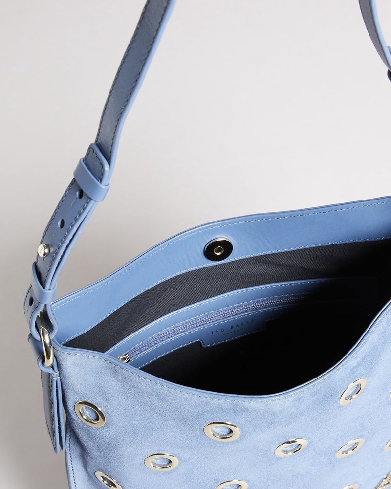 Ted Baker Mayaah Eyelet Detail Hobo Axelväska Dam Blå | HYE-295643