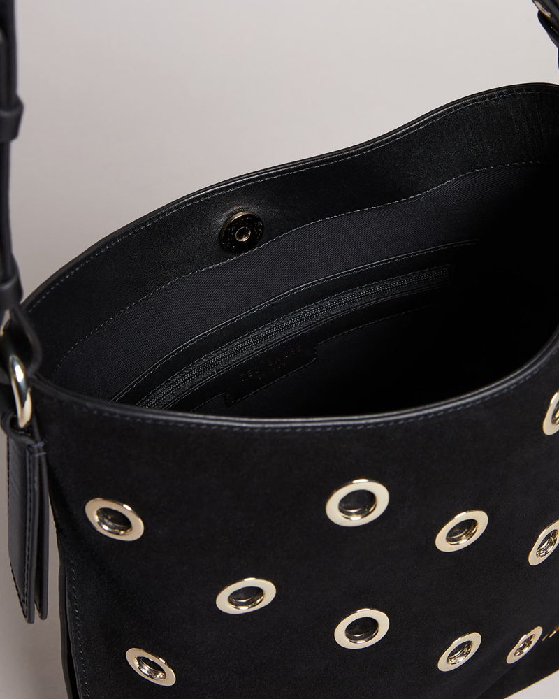 Ted Baker Mayaah Eyelet Detail Hobo Axelväska Dam Svarta | JNZ-594617