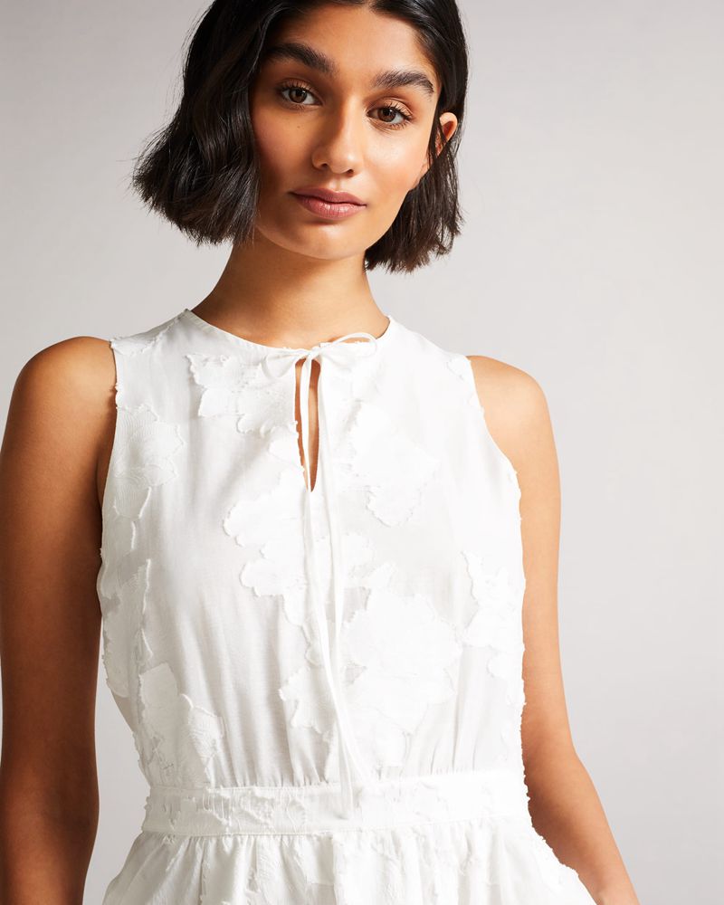 Ted Baker Maylee Flippy Mini With Neck Klänning Dam Vita | IBS-842570
