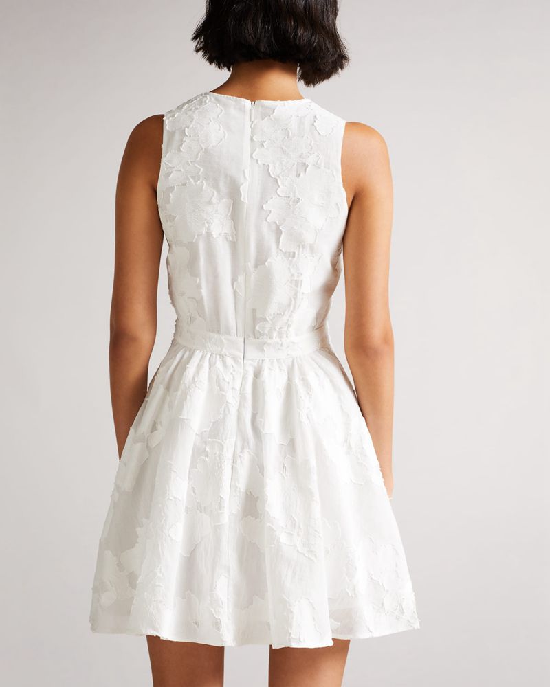 Ted Baker Maylee Flippy Mini With Neck Klänning Dam Vita | IBS-842570