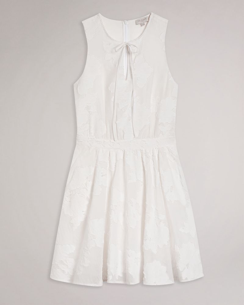Ted Baker Maylee Flippy Mini With Neck Klänning Dam Vita | IBS-842570