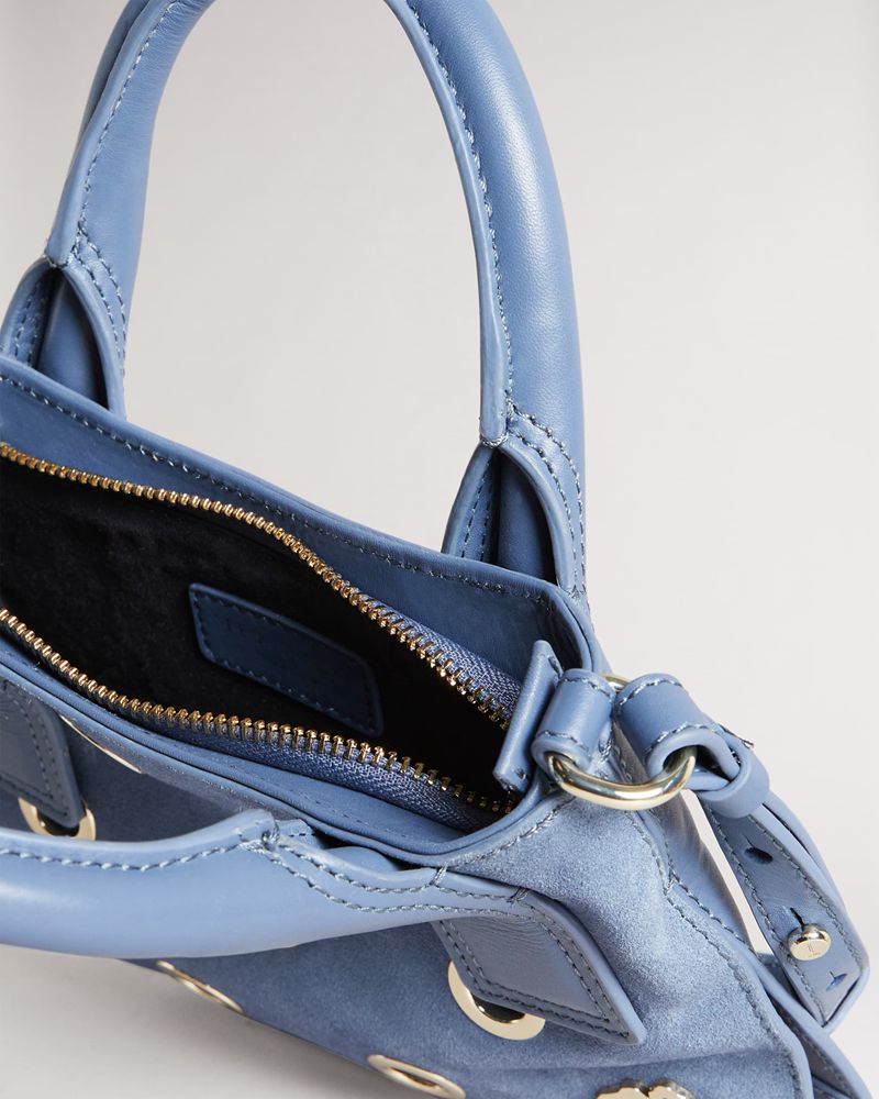 Ted Baker Mayzii Eyelet Detail Mini Grab Tote Väska Dam Blå | CZV-045263