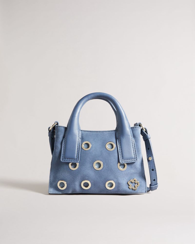Ted Baker Mayzii Eyelet Detail Mini Grab Tote Väska Dam Blå | CZV-045263