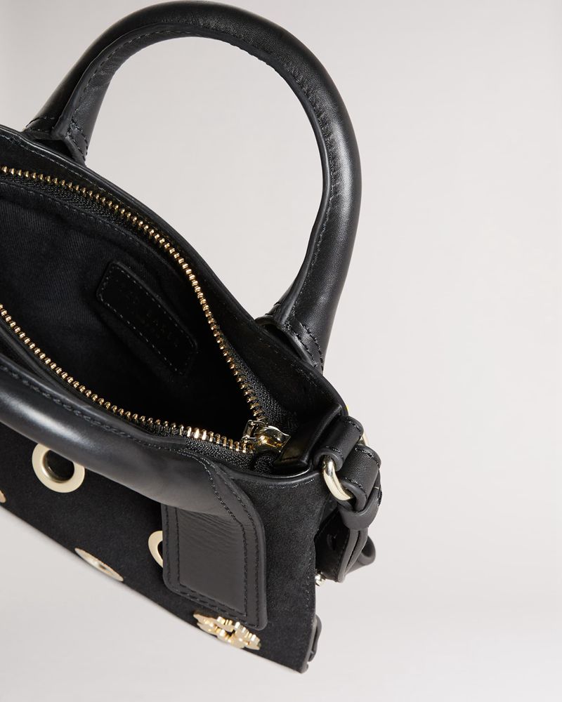 Ted Baker Mayzii Eyelet Detail Mini Grab Tote Väska Dam Svarta | WZJ-791462
