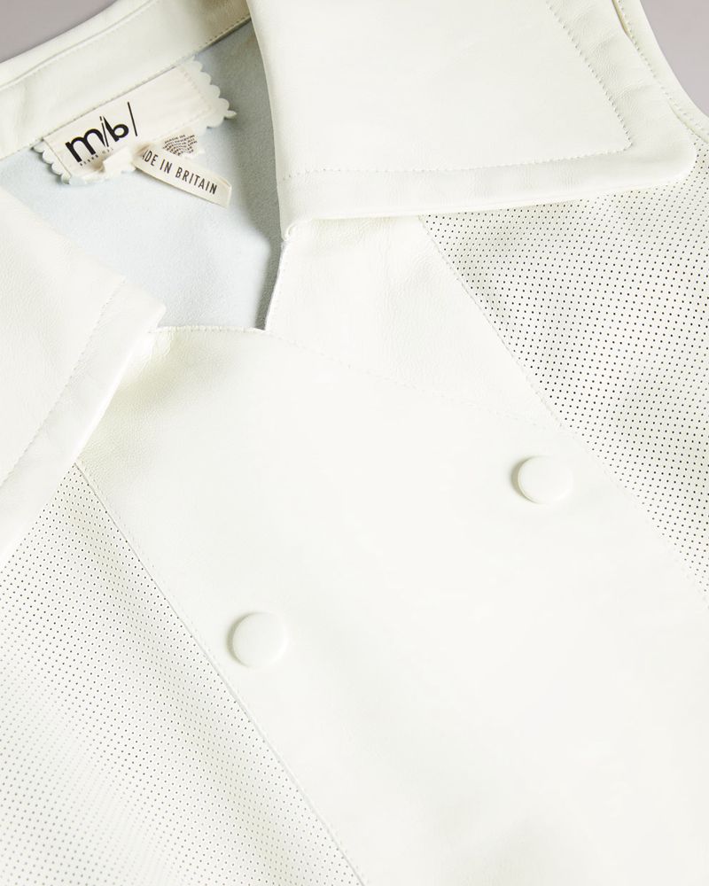 Ted Baker Meduce Summer Collared Läder Midi Klänning Dam Vita | HIT-105823