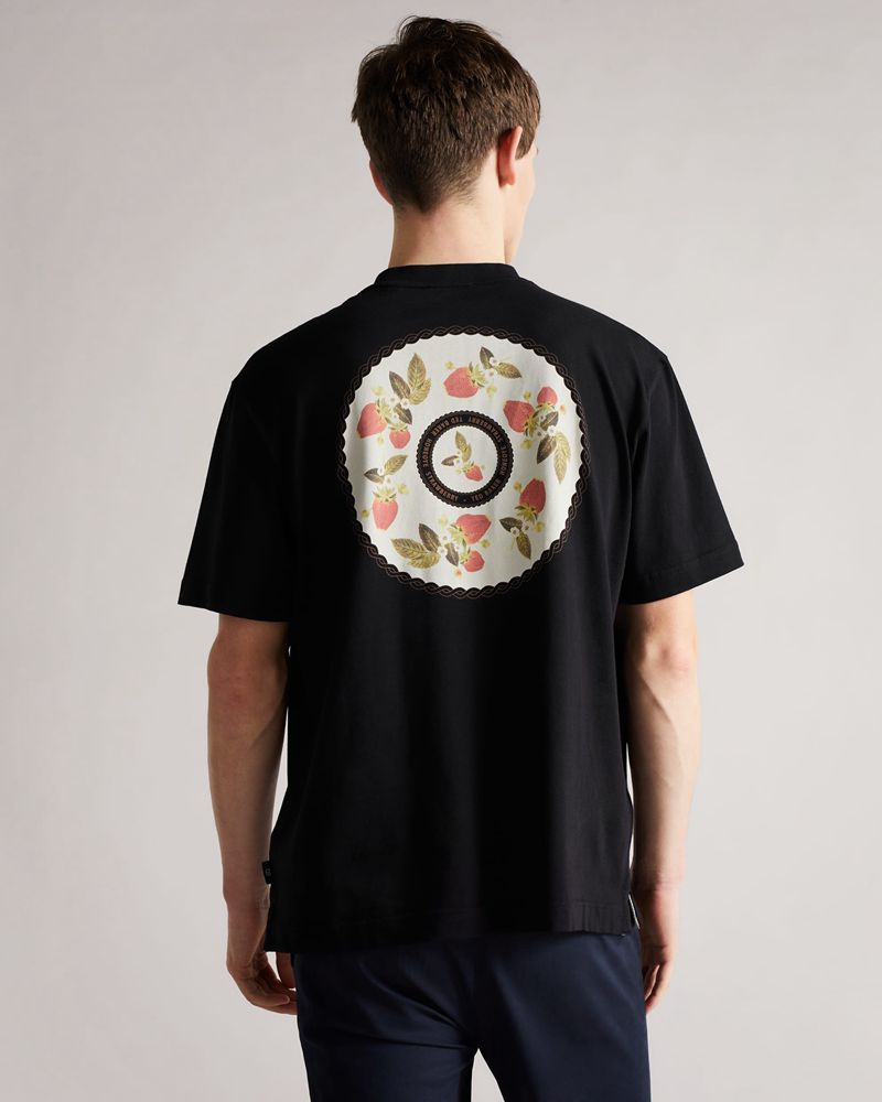 Ted Baker Merchnt Ss Transfer Printed Blast Herr Svarta | IFX-053642