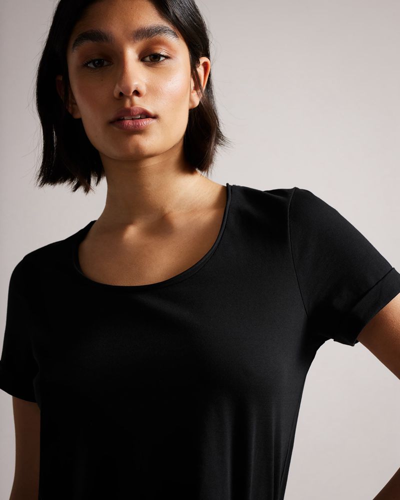 Ted Baker Miarna V-Neck Easy Fit Tee Blast Dam Svarta | BSK-907316