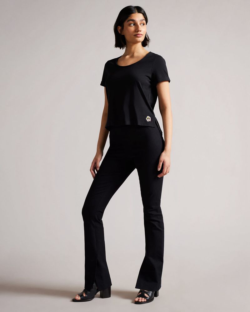 Ted Baker Miarna V-Neck Easy Fit Tee Blast Dam Svarta | BSK-907316