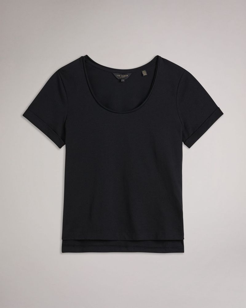 Ted Baker Miarna V-Neck Easy Fit Tee Blast Dam Svarta | BSK-907316