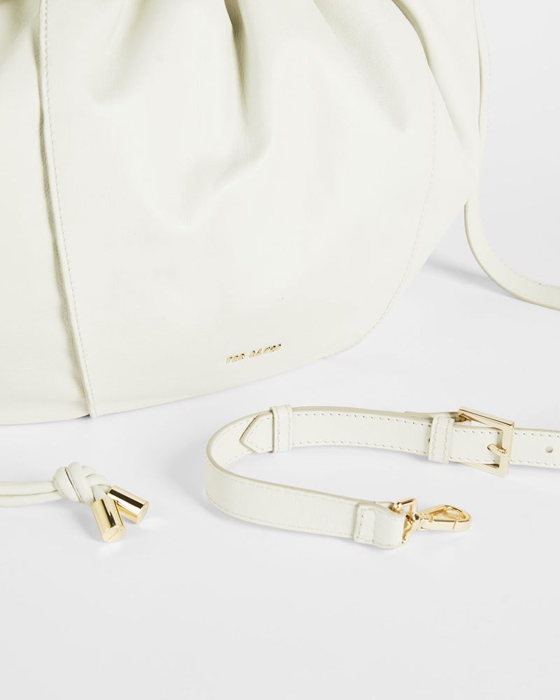 Ted Baker Miemi Slouchy Drawstring Shopper Väska Dam Vita | DOQ-460175