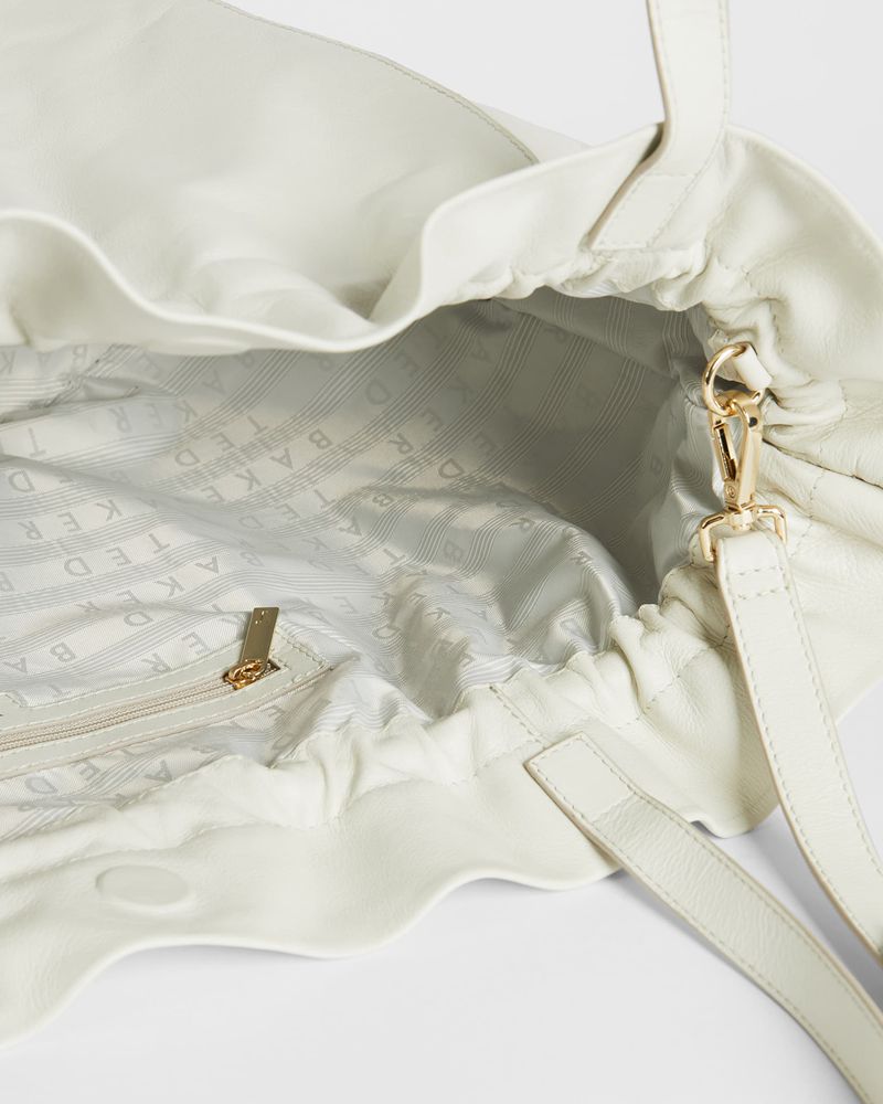 Ted Baker Miemi Slouchy Drawstring Shopper Väska Dam Vita | DOQ-460175