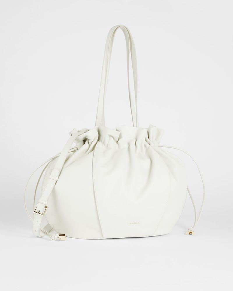 Ted Baker Miemi Slouchy Drawstring Shopper Väska Dam Vita | DOQ-460175