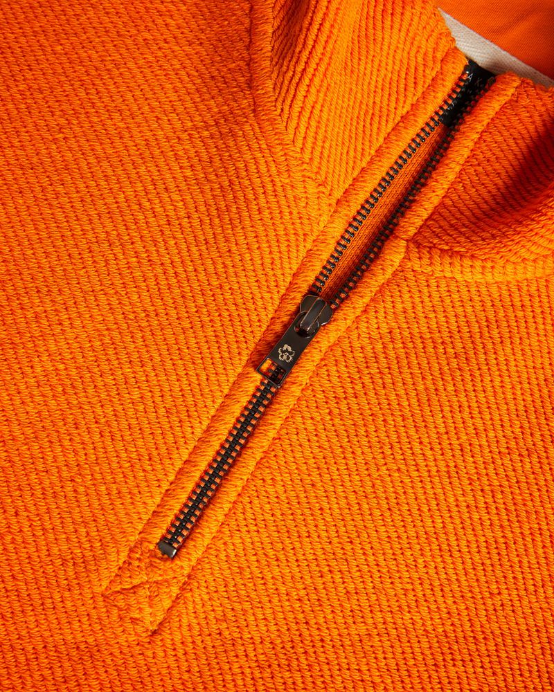 Ted Baker Millom Long Sleeve Textured Half Zip Blast Herr Orange | WVQ-719405