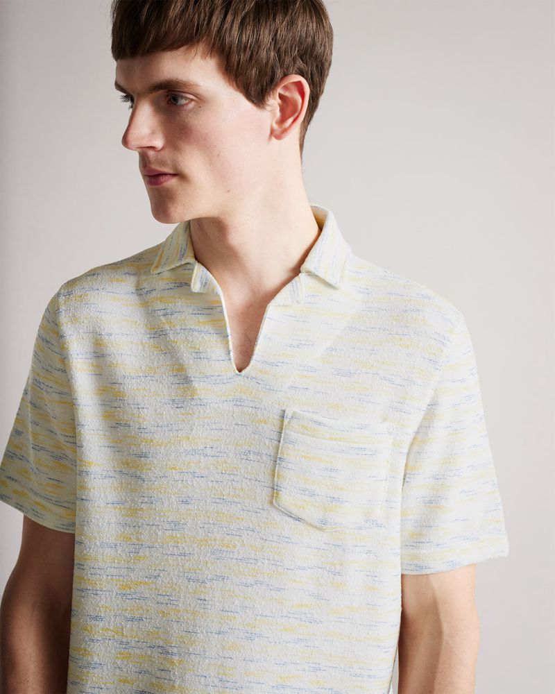 Ted Baker Milson Ss Open Collar Towelling Polo Blast Herr Gula | KTU-618207