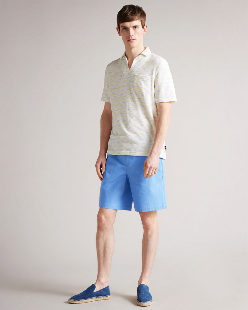 Ted Baker Milson Ss Open Collar Towelling Polo Blast Herr Gula | KTU-618207