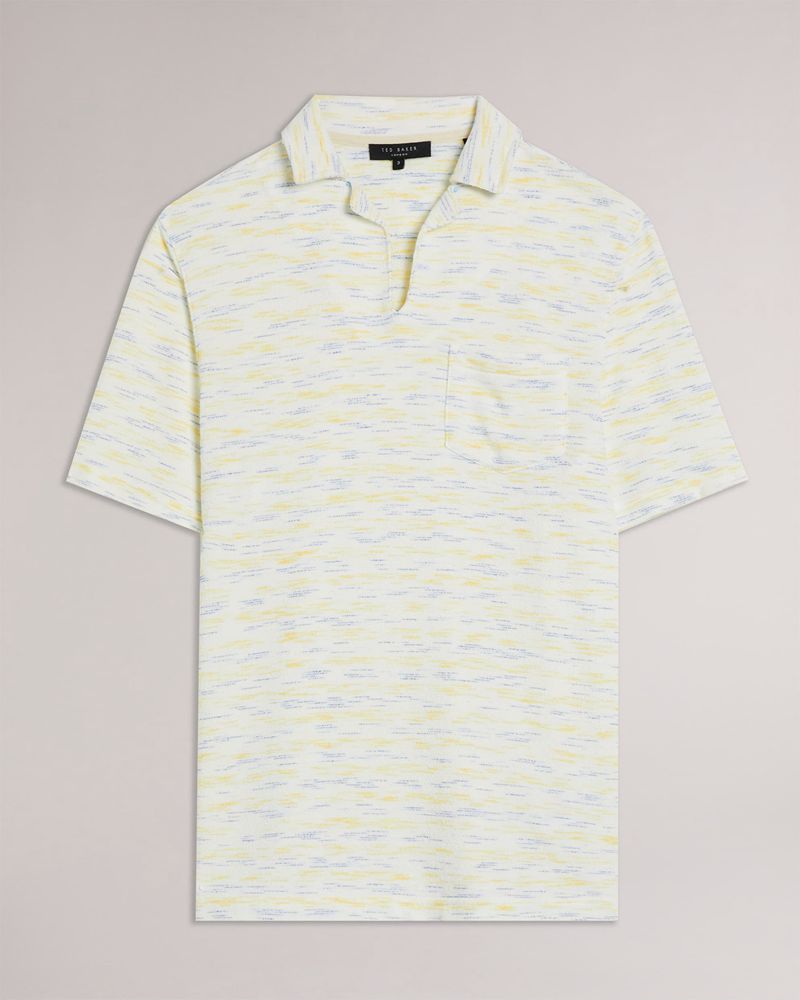 Ted Baker Milson Ss Open Collar Towelling Polo Blast Herr Gula | KTU-618207