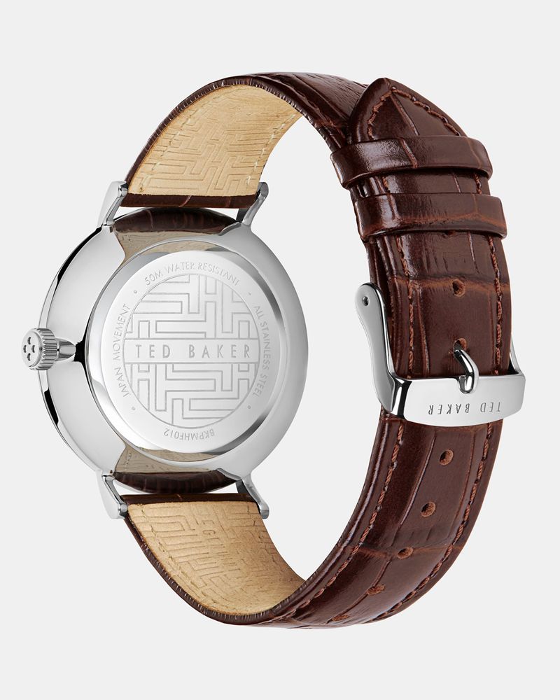 Ted Baker Miwosa Faux Croc Läder Klocka Herr Bruna | DWR-250486
