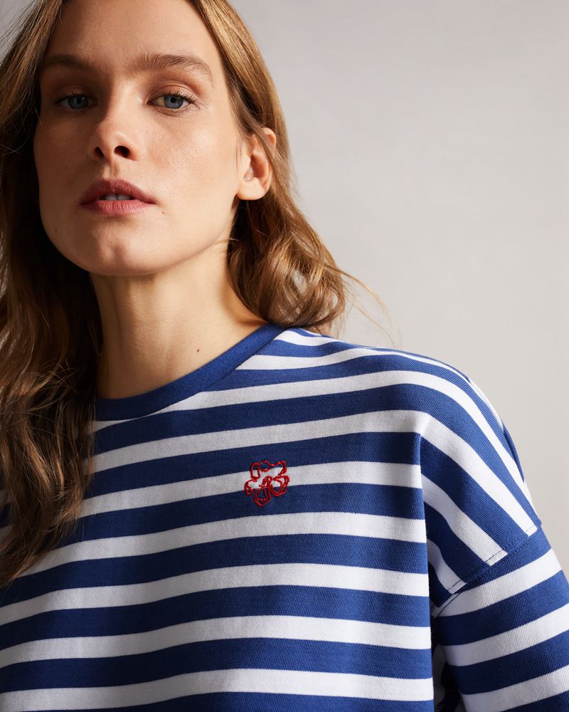 Ted Baker Mmorra Stripe Blast Dam Blå | TPJ-734568