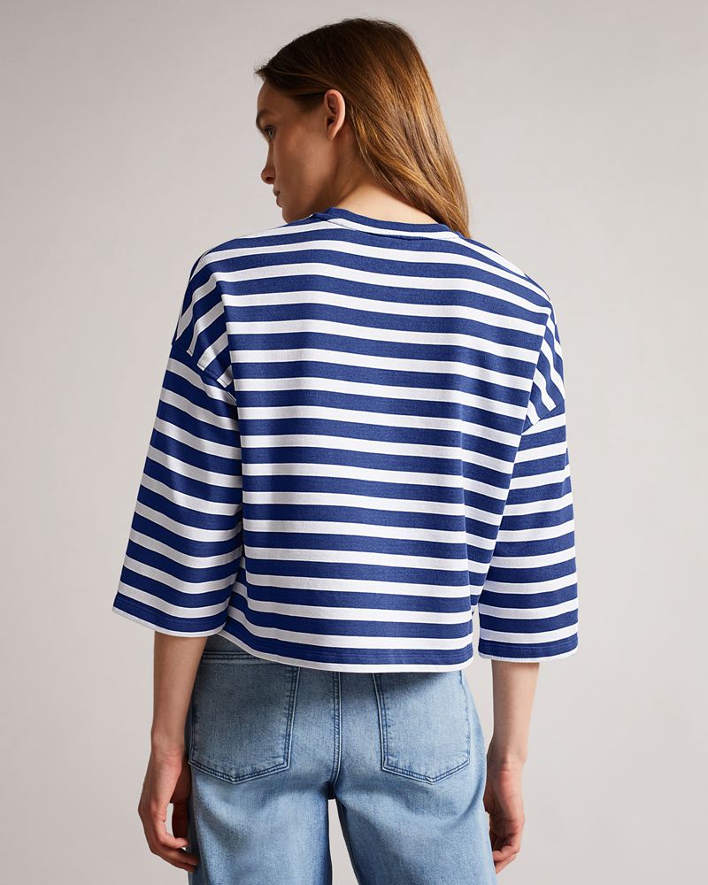 Ted Baker Mmorra Stripe Blast Dam Blå | TPJ-734568