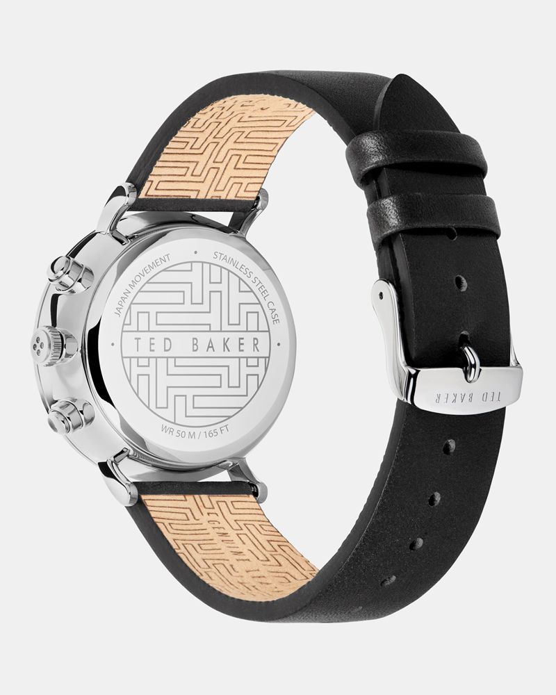 Ted Baker Mmosaa Läder Rem Subdial Men’s Klocka Herr Svarta | PAI-149753
