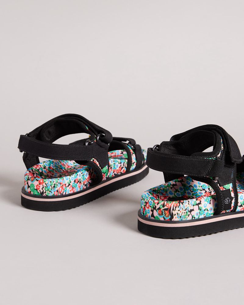 Ted Baker Nalhu Flirty Texture Ditsy Floral Sportss Badkläder Dam Svarta | BVP-504912