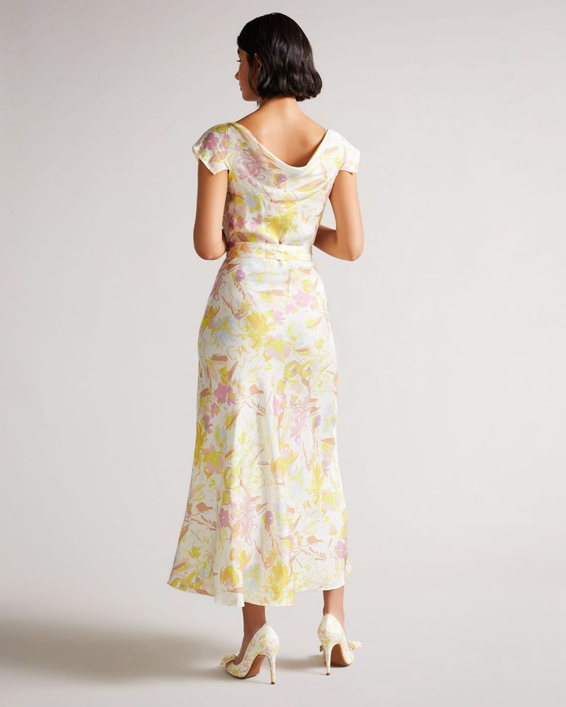 Ted Baker Necole Printed Tea Klänning Dam Vita | RTE-301847
