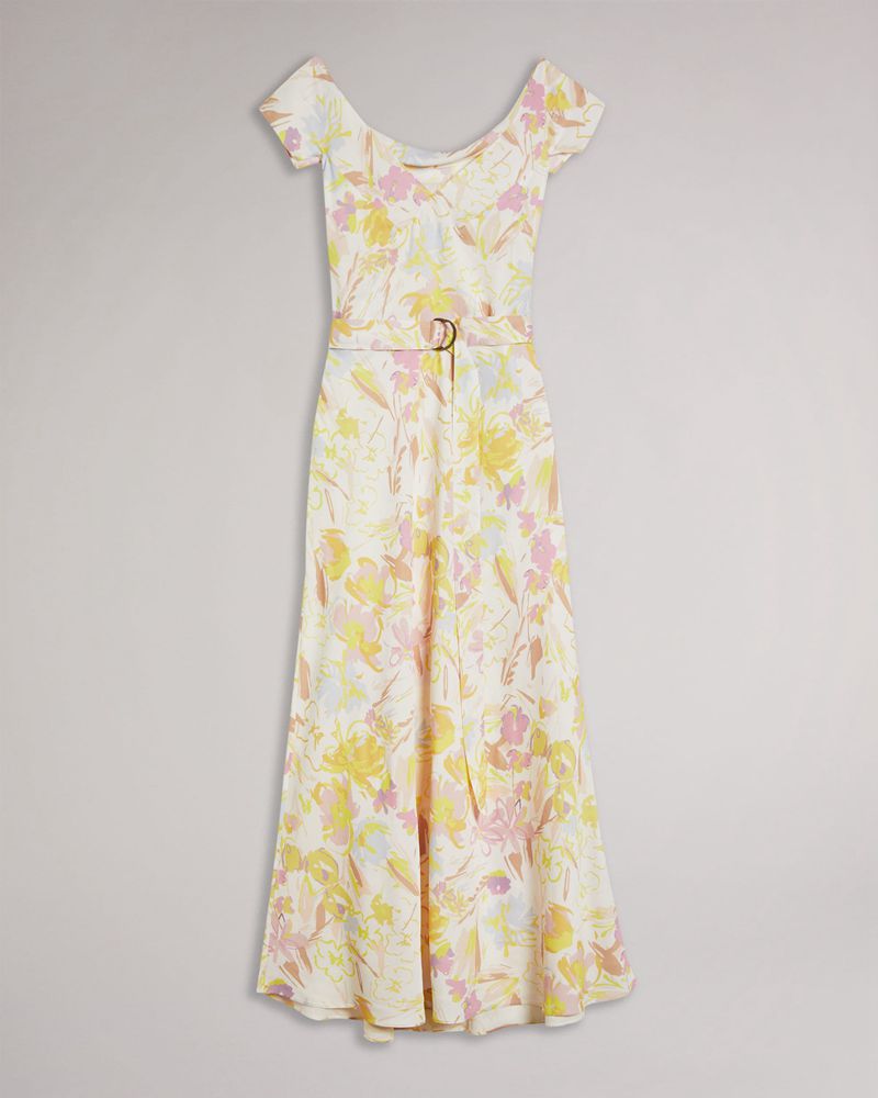 Ted Baker Necole Printed Tea Klänning Dam Vita | RTE-301847