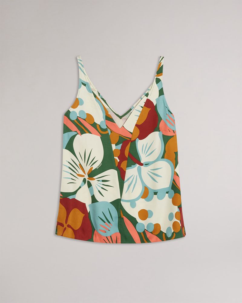 Ted Baker Nethy Double Layer Effect Cami Blast Dam Gröna | USY-083721