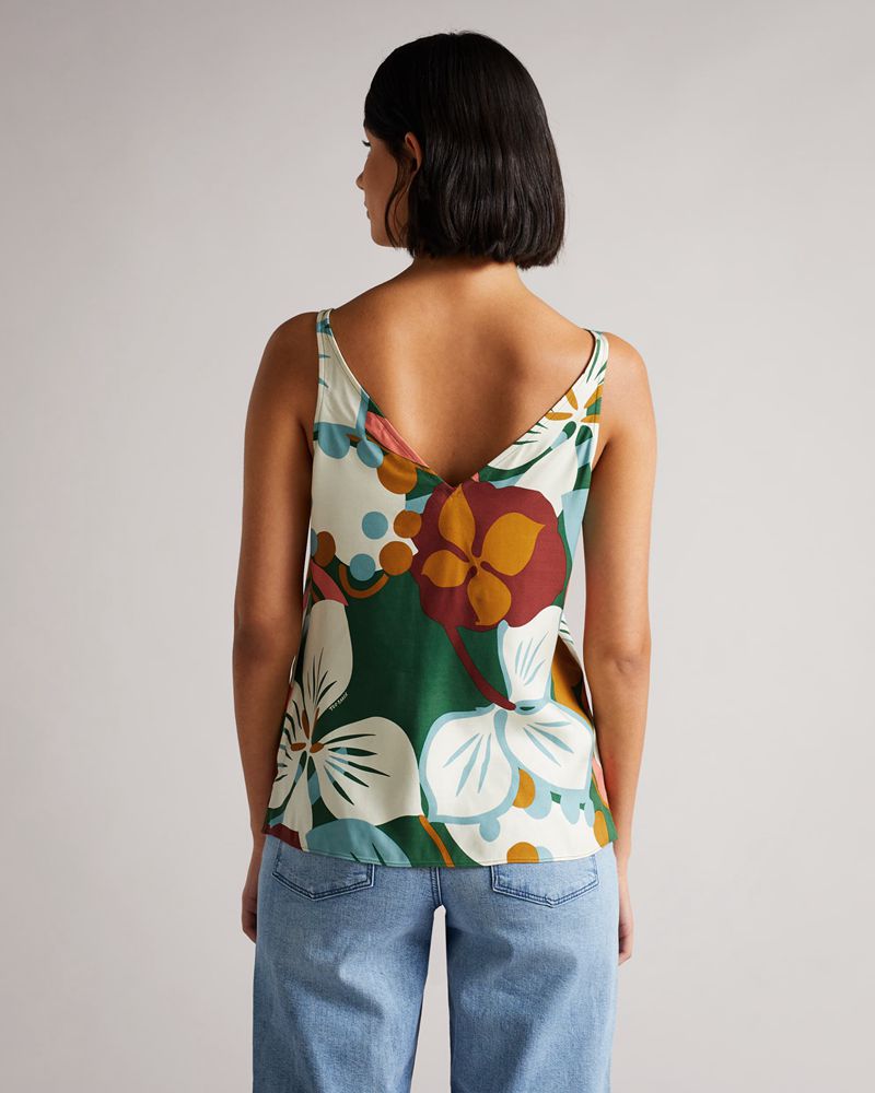 Ted Baker Nethy Double Layer Effect Cami Blast Dam Gröna | USY-083721