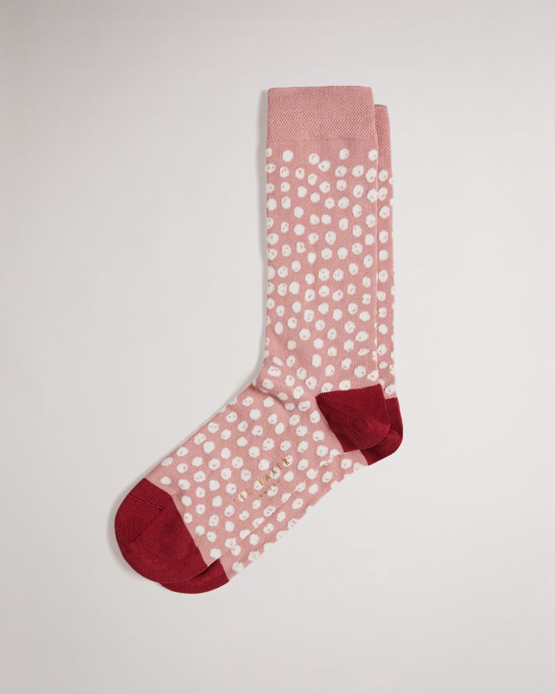 Ted Baker Newspot Hand Painted Spot Strumpor Herr Rosa | IYV-582193