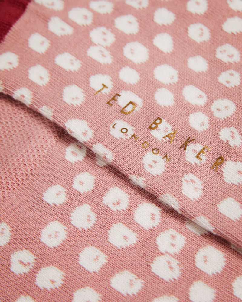 Ted Baker Newspot Hand Painted Spot Strumpor Herr Rosa | IYV-582193