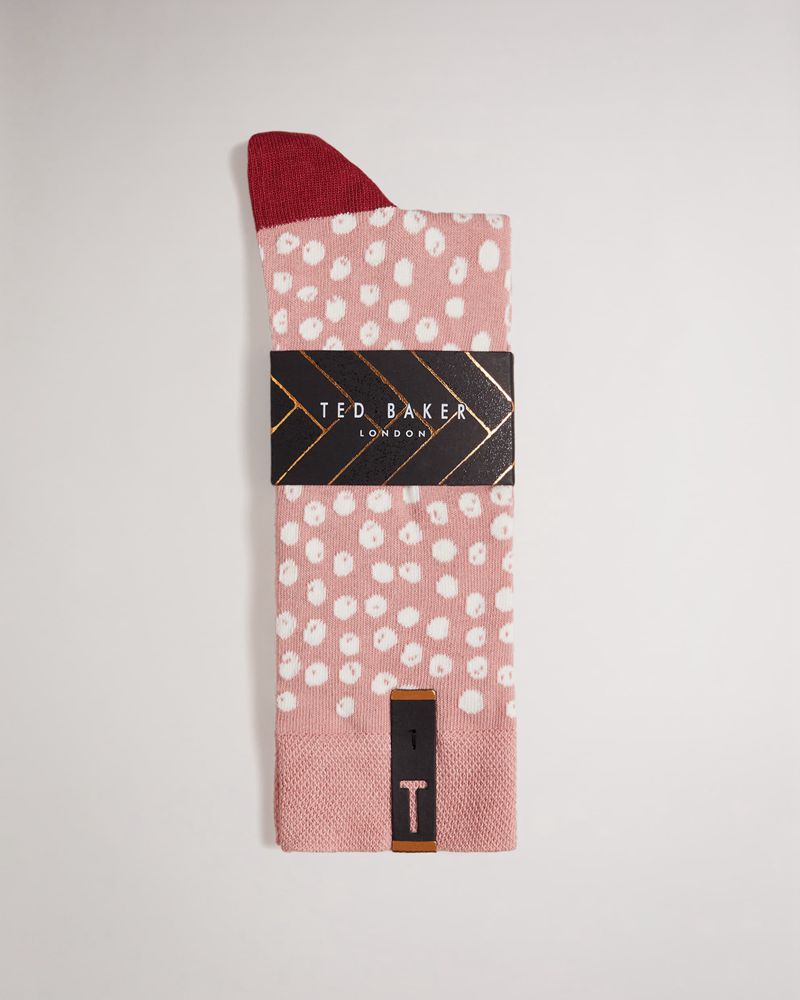 Ted Baker Newspot Hand Painted Spot Strumpor Herr Rosa | IYV-582193