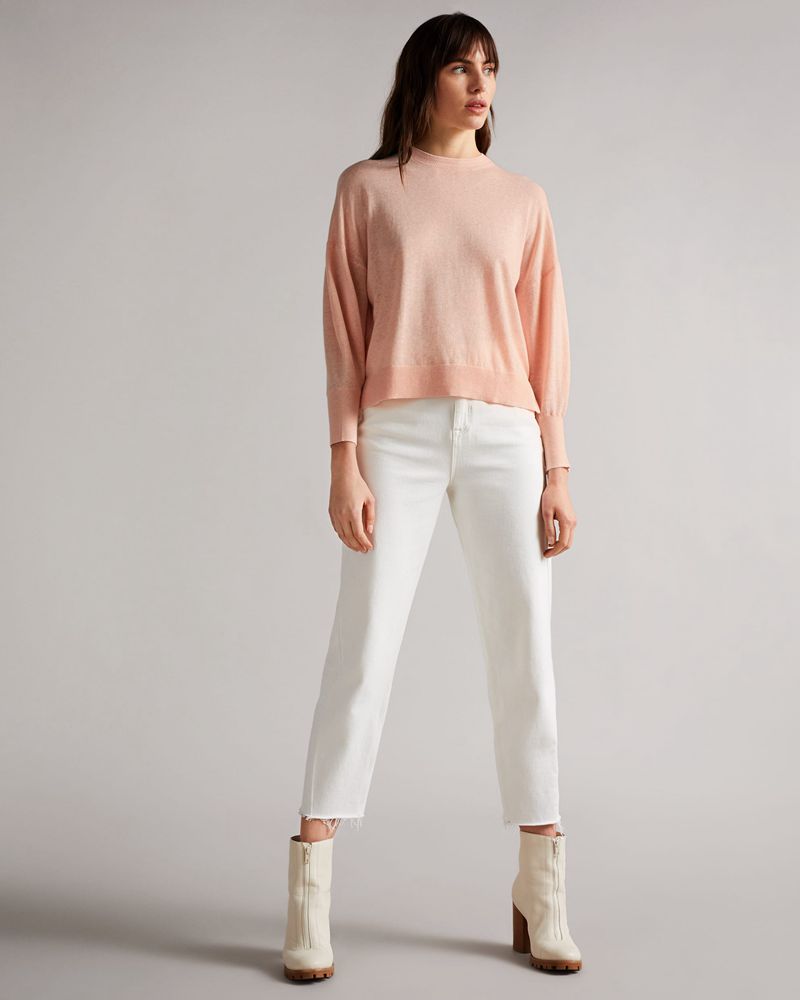Ted Baker Nicci Sleeve Detailed Stickat Dam Rosa | JUF-651437