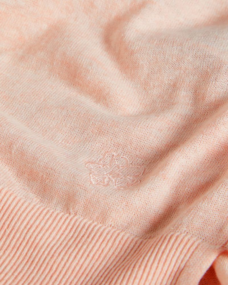 Ted Baker Nicci Sleeve Detailed Stickat Dam Rosa | JUF-651437