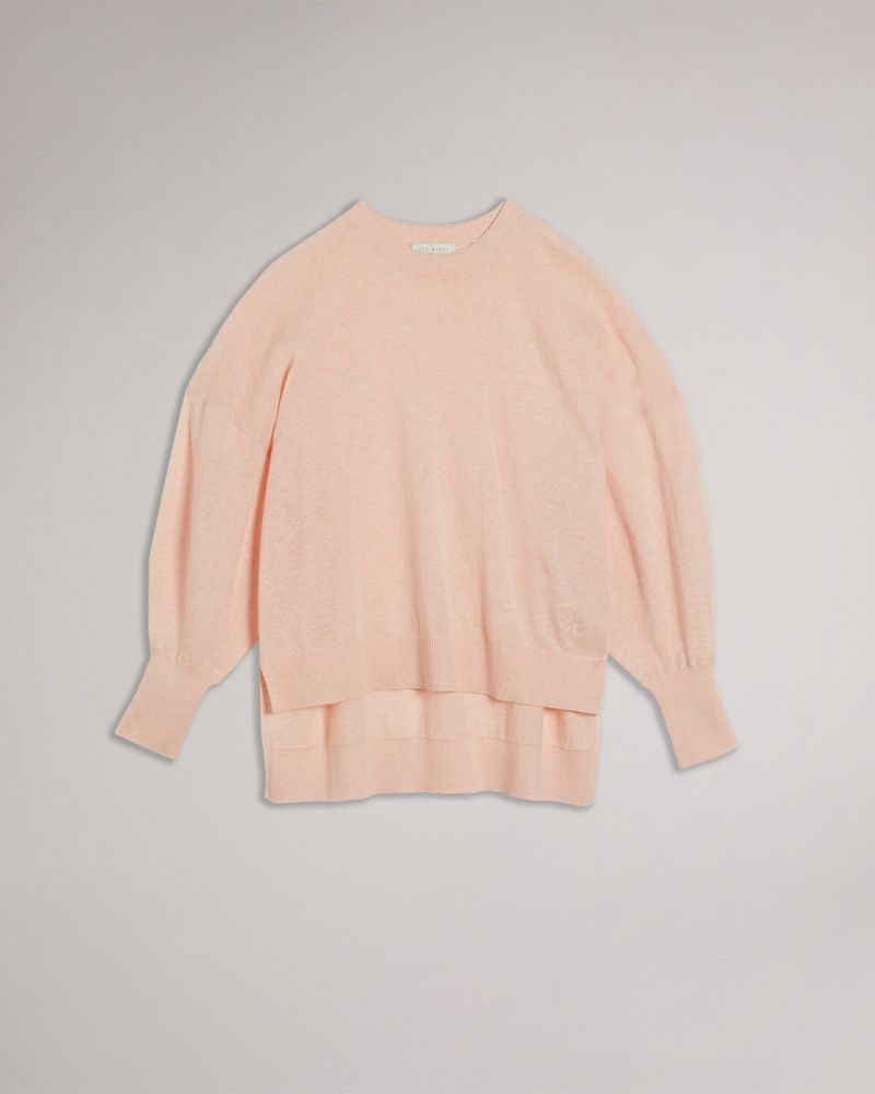 Ted Baker Nicci Sleeve Detailed Stickat Dam Rosa | JUF-651437