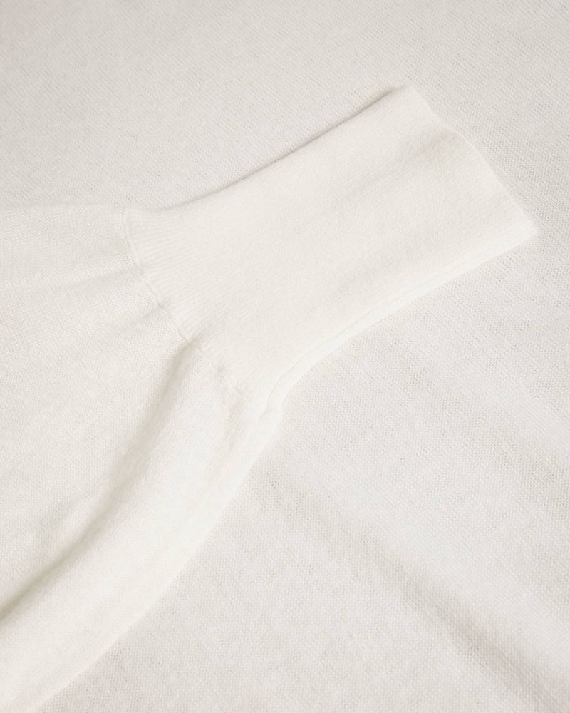 Ted Baker Nicci Sleeve Detailed Stickat Dam Vita | TOJ-642791