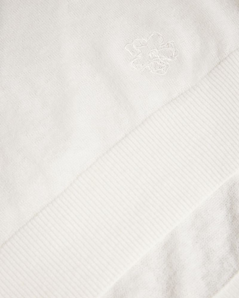 Ted Baker Nicci Sleeve Detailed Stickat Dam Vita | TOJ-642791