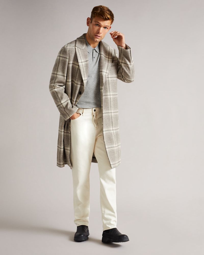 Ted Baker Nixan Ls Knitted Textured Polo Blast Herr Gray | TBX-107958