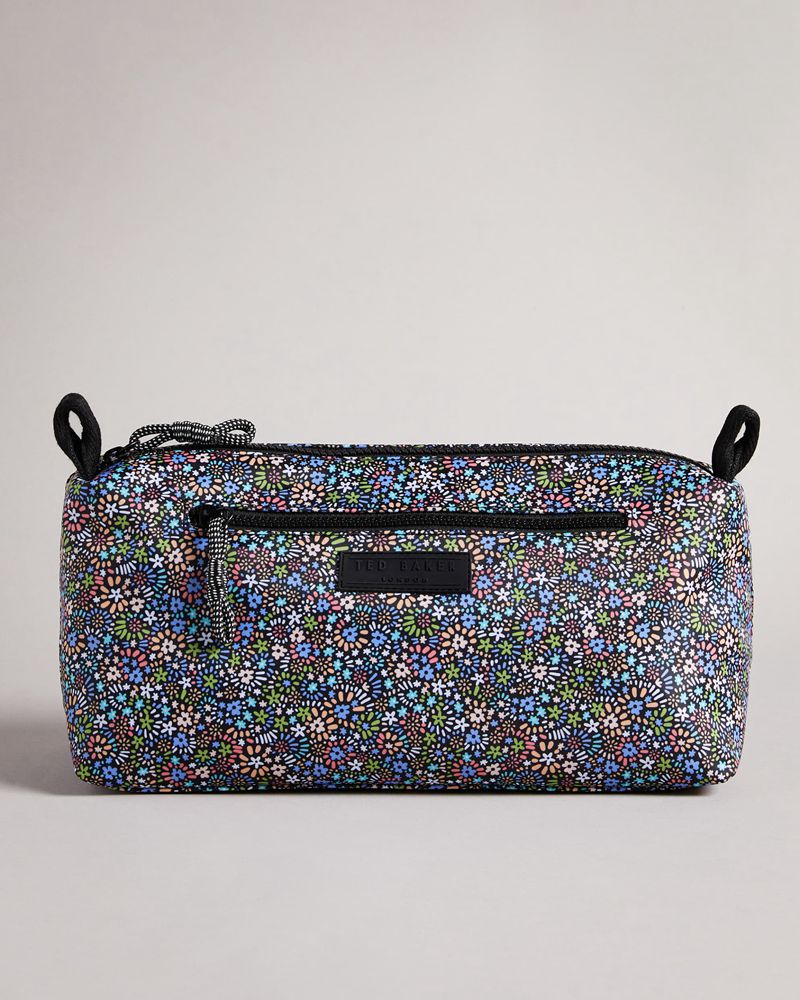 Ted Baker Norda Retro Flood Micro Floral Large Wash Sminkväska Dam Svarta | YBD-096845
