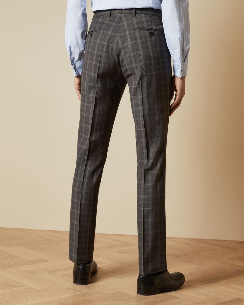 Ted Baker Noviat Debonair Wool Check Kostymer Herr Bruna | HPG-750249