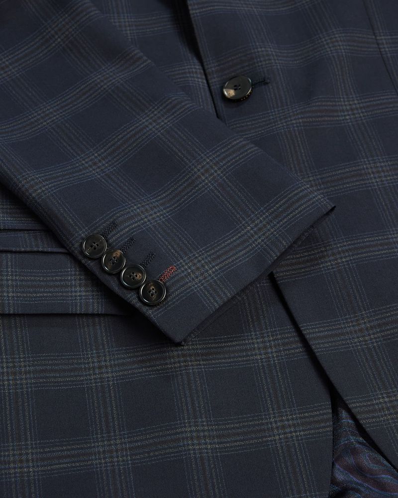 Ted Baker Oakhajs Slim Fit Checked Kostymer Herr Marinblå | LFY-376521