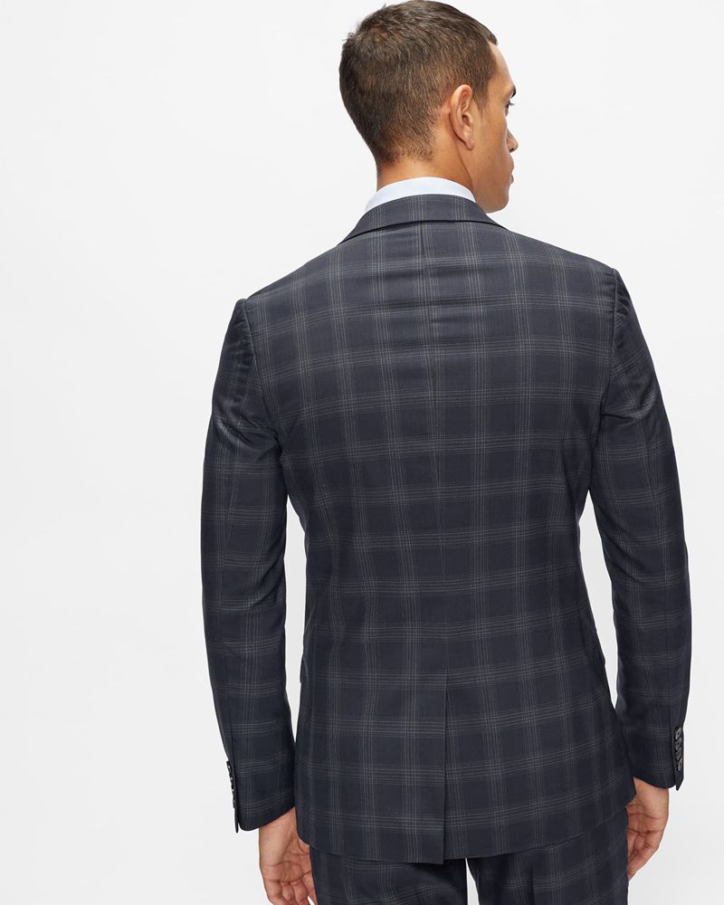 Ted Baker Oakhajs Slim Fit Checked Kostymer Herr Marinblå | LFY-376521