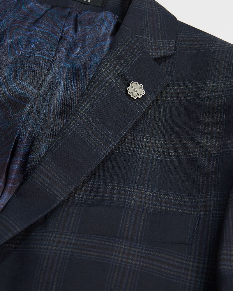 Ted Baker Oakhajs Slim Fit Checked Kostymer Herr Marinblå | LFY-376521